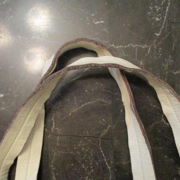 Cavalcanti Italian Leather Purse Bag Tote Cream - Picture 6 of 13